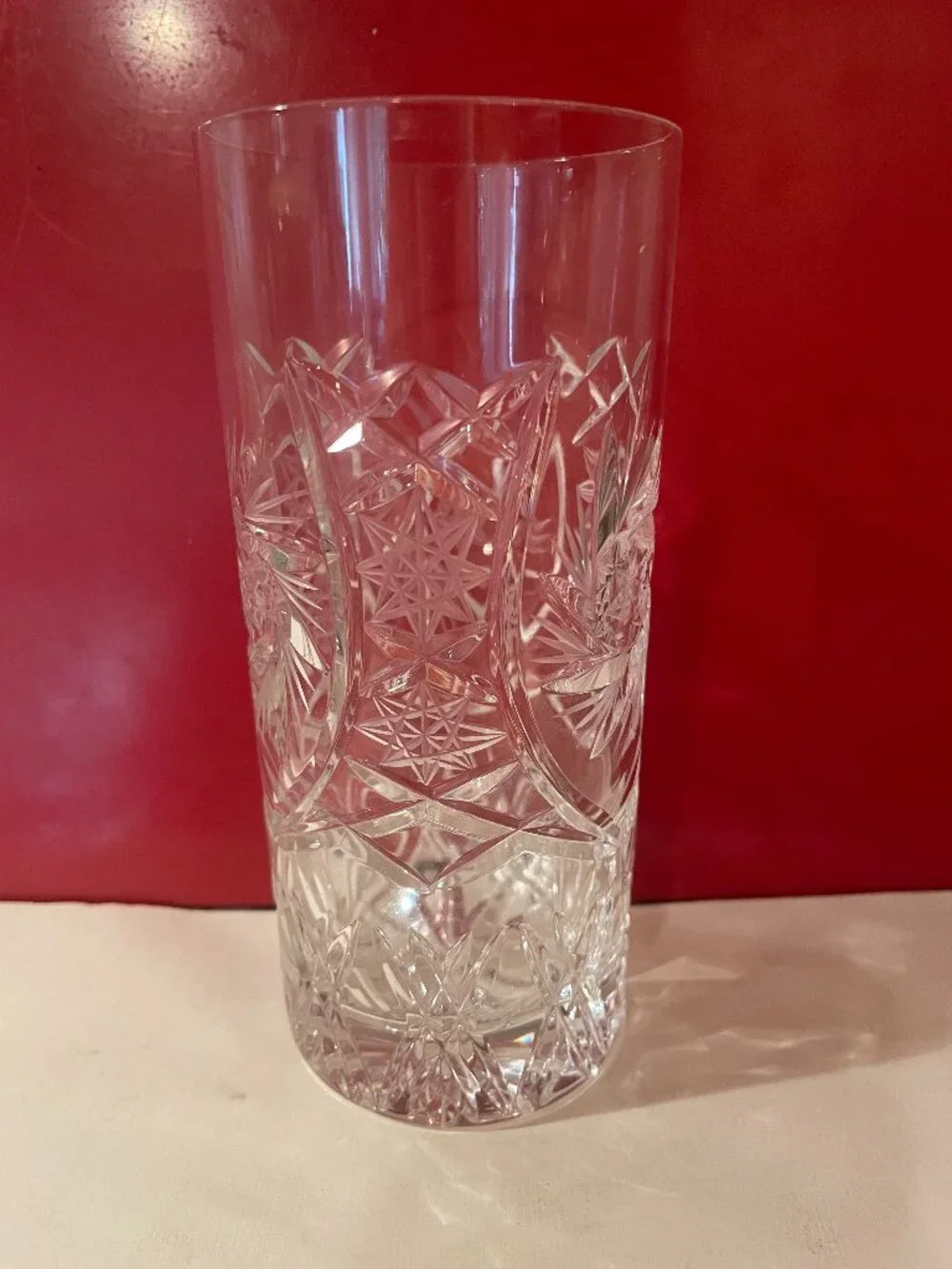 Vintage Crystal Cut Drinking Glasses Highball Barware Set of 6